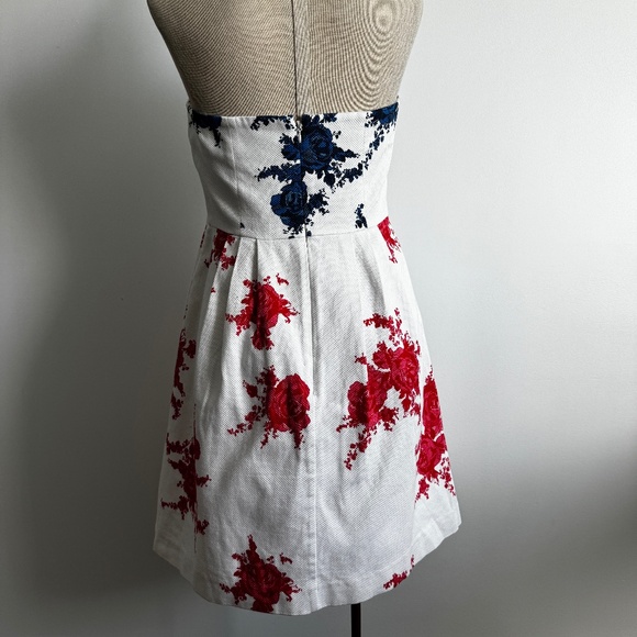 RW&CO - White, Blue and Red Floral Strapless Dress - Picture 7 of 11